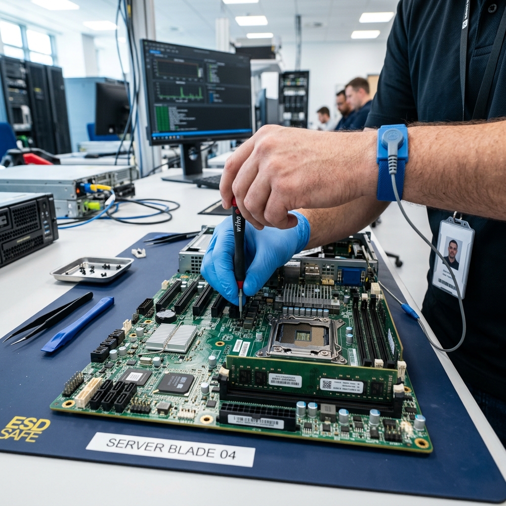 Hardware Support Specialist repairing Server